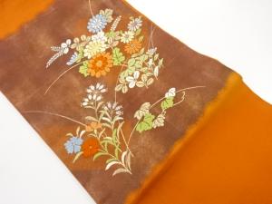 引箔唐織秋草模様織出し名古屋帯